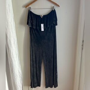 Ruffled Strapless Jumpsuit L